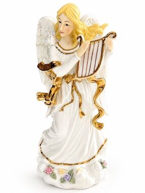 Sankyo Angel Harp Music Box Figurine Fur Elise Working Collectible